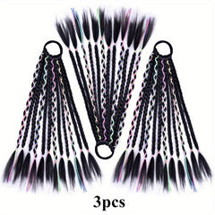 Synthetic DIY Box Braids Ponytail Colored Line Extensions