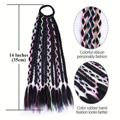 Synthetic DIY Box Braids Ponytail Colored Line Extensions