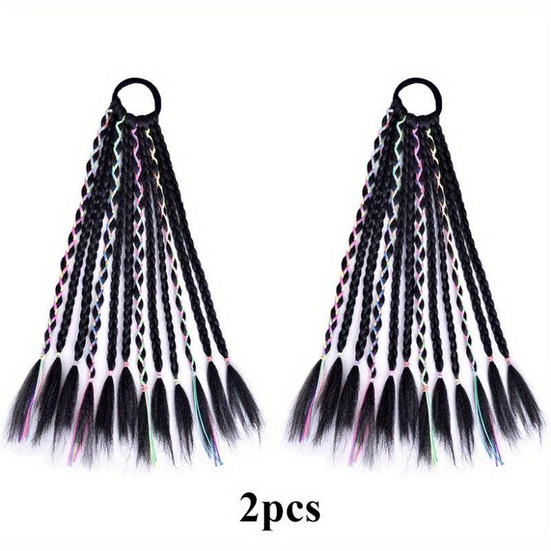 Synthetic DIY Box Braids Ponytail Colored Line Extensions