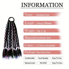 Synthetic DIY Box Braids Ponytail Colored Line Extensions
