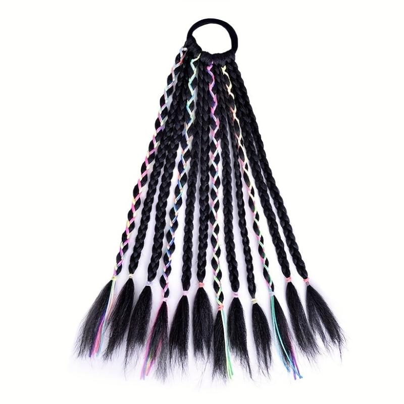 Synthetic DIY Box Braids Ponytail Colored Line Extensions