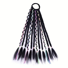 Synthetic DIY Box Braids Ponytail Colored Line Extensions
