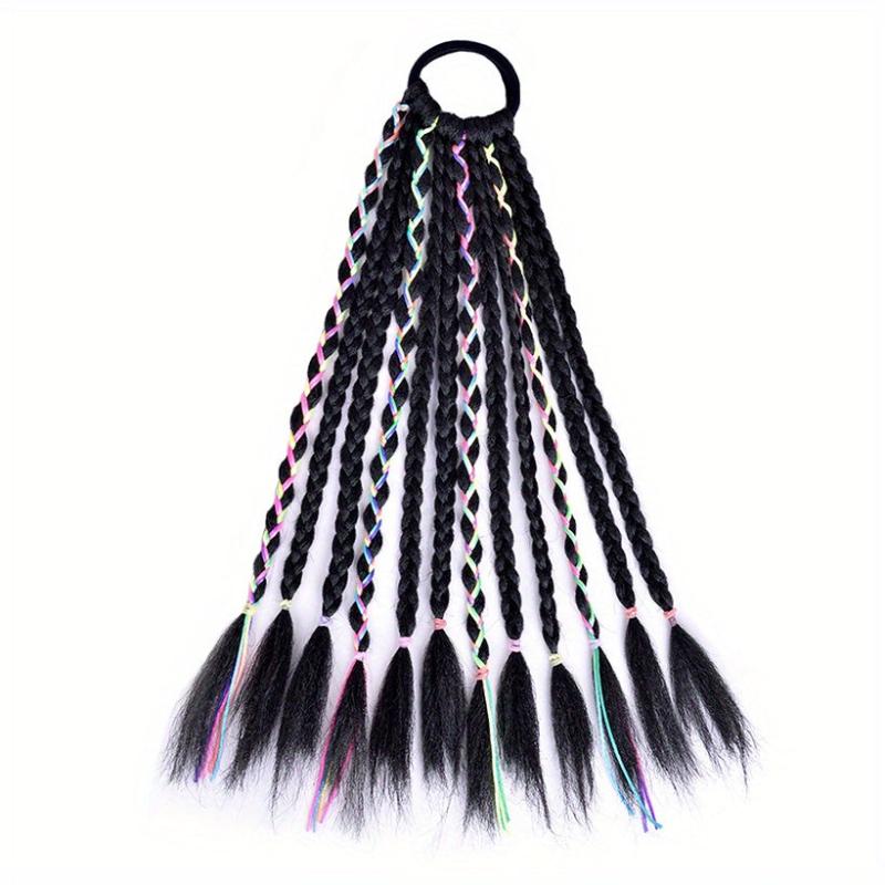 Synthetic DIY Box Braids Ponytail Colored Line Extensions