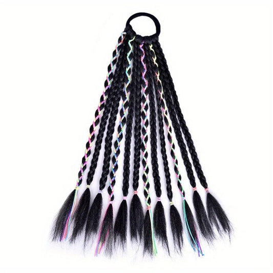Synthetic DIY Box Braids Ponytail Colored Line Extensions