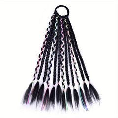 Synthetic DIY Box Braids Ponytail Colored Line Extensions