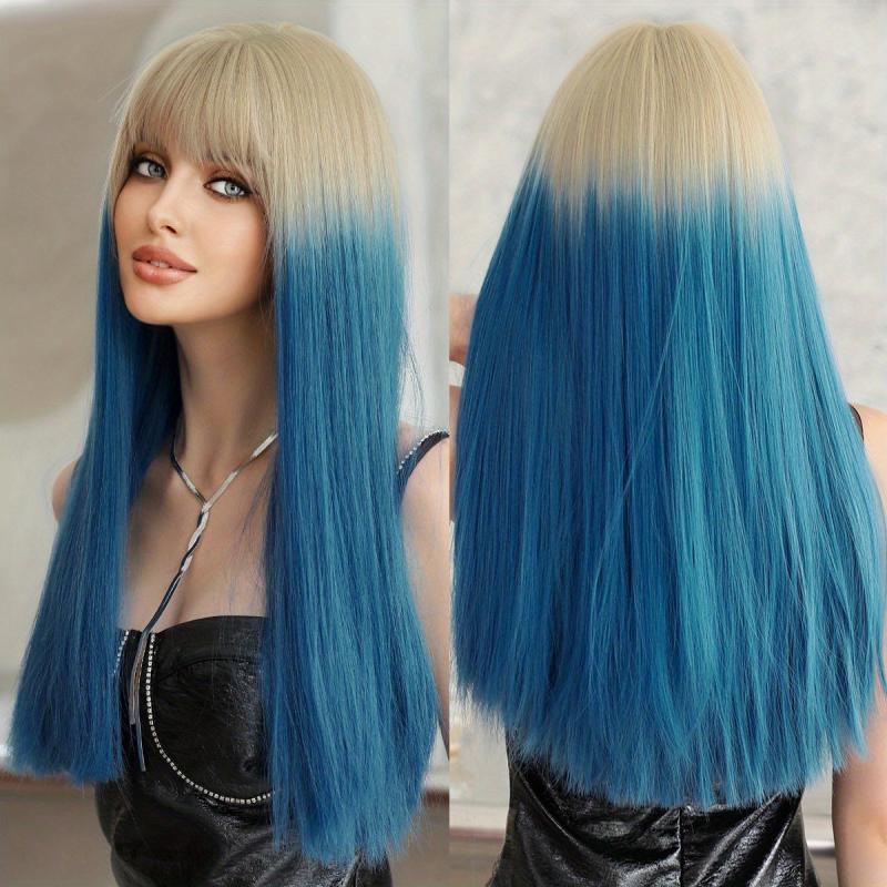 Long Straight Purple Wig For Women Daily Party Natural Looking Costume