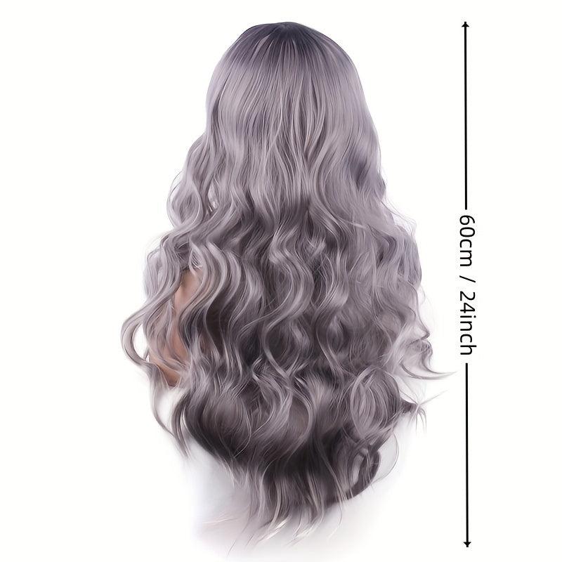 Olive Brown Ombre Wig Long Wavy Middle Part Curly Synthetic Wig