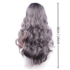 Olive Brown Ombre Wig Long Wavy Middle Part Curly Synthetic Wig