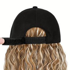 Baseball Cap Wigs Short Bob Wave Curly Hair Extensions