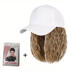 Baseball Cap Wigs Short Bob Wave Curly Hair Extensions