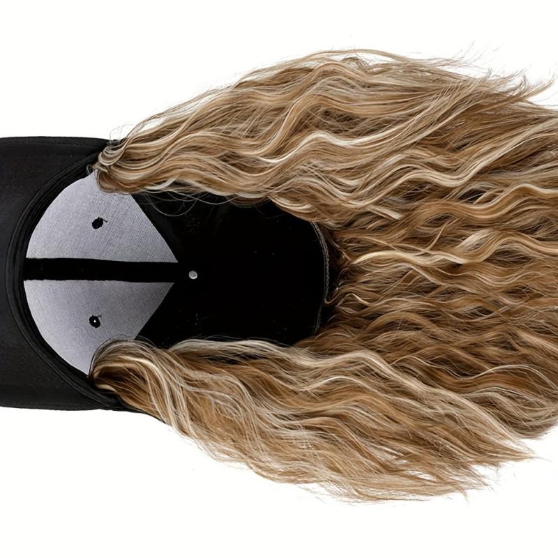 Baseball Cap Wigs Short Bob Wave Curly Hair Extensions