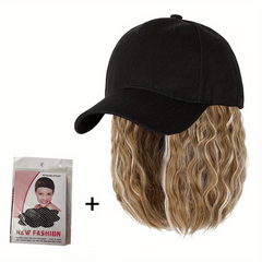 Baseball Cap Wigs Short Bob Wave Curly Hair Extensions