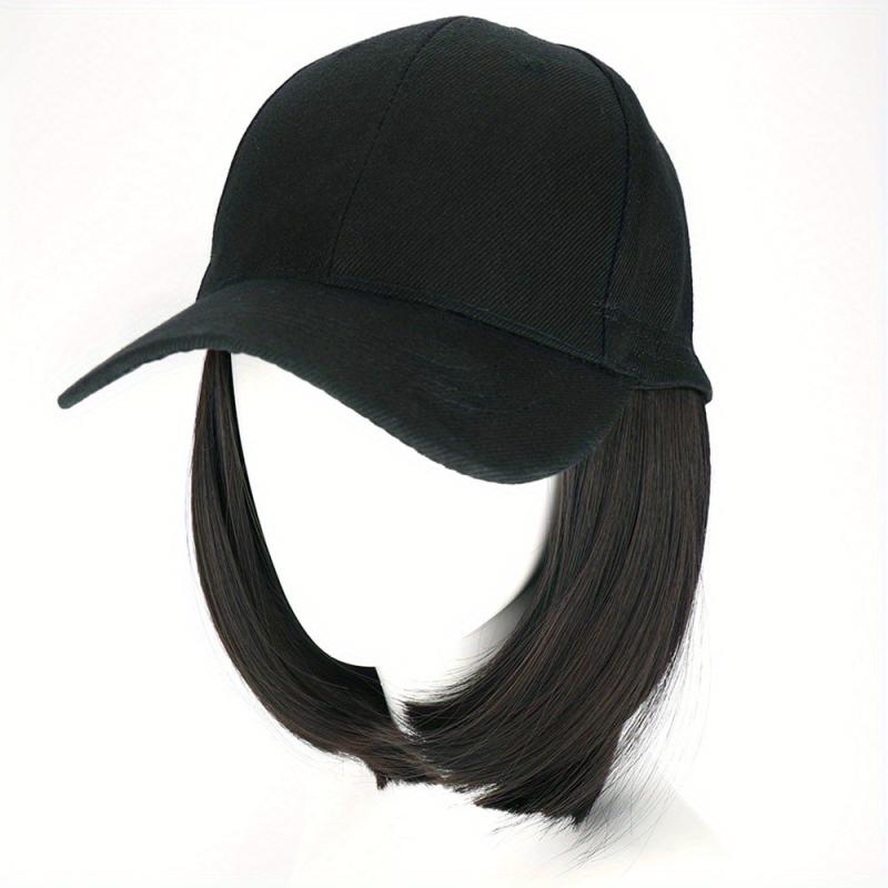 Baseball Cap With 50cm Straight Synthetic Hair Wigs
