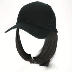Baseball Cap With 50cm Straight Synthetic Hair Wigs