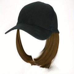 Baseball Cap With 50cm Straight Synthetic Hair Wigs