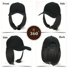 Baseball Cap With 50cm Straight Synthetic Hair Wigs