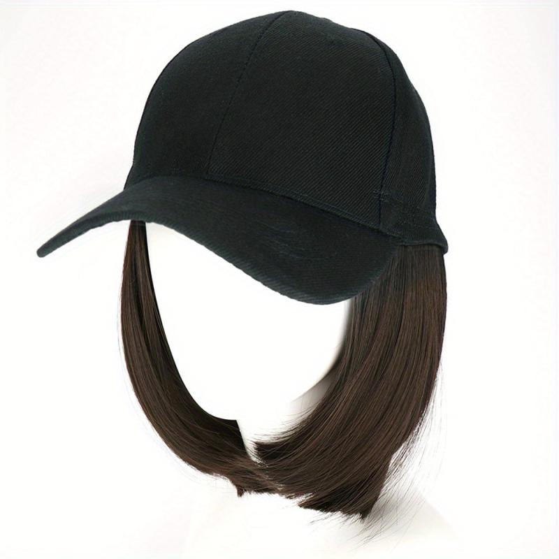 Baseball Cap With 50cm Straight Synthetic Hair Wigs