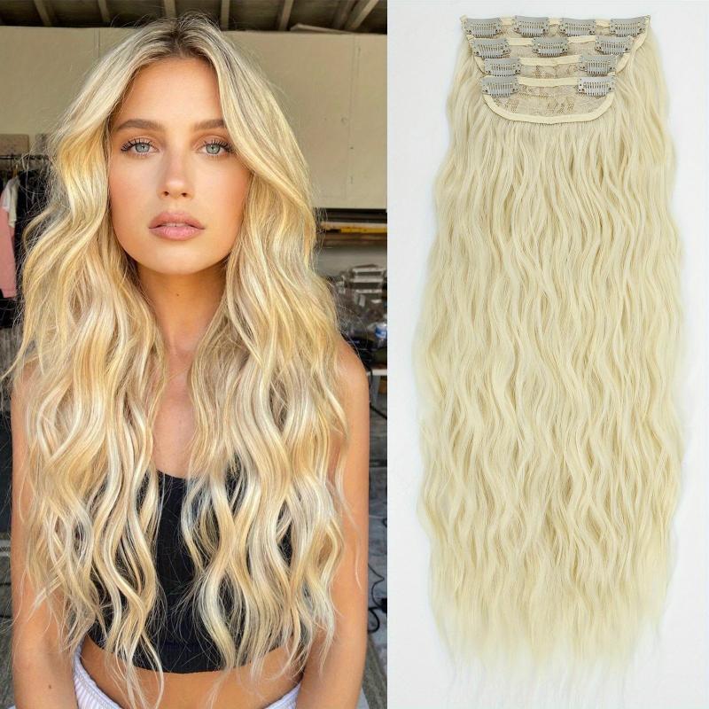 Long Wave Synthetic Hair Extensions Double Weft Hair Extension