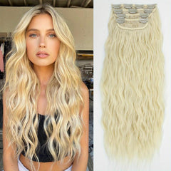 Long Wave Synthetic Hair Extensions Double Weft Hair Extension