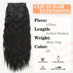 Long Wave Synthetic Hair Extensions Double Weft Hair Extension