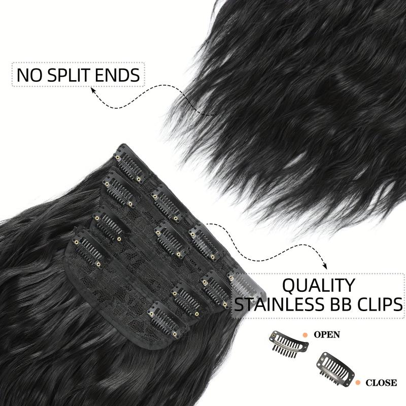 Long Wave Synthetic Hair Extensions Double Weft Hair Extension