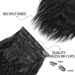 Long Wave Synthetic Hair Extensions Double Weft Hair Extension
