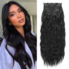 Long Wave Synthetic Hair Extensions Double Weft Hair Extension