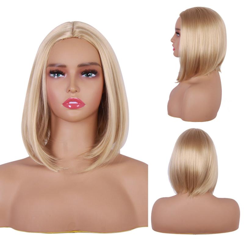 13 Inch Short Brown Bob Wig Shoulder Length Dark Synthetic Hair Wig for Women