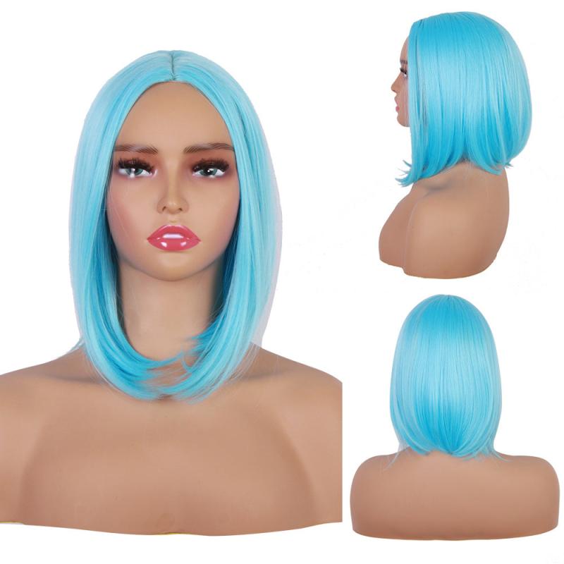 13 Inch Short Brown Bob Wig Shoulder Length Dark Synthetic Hair Wig for Women