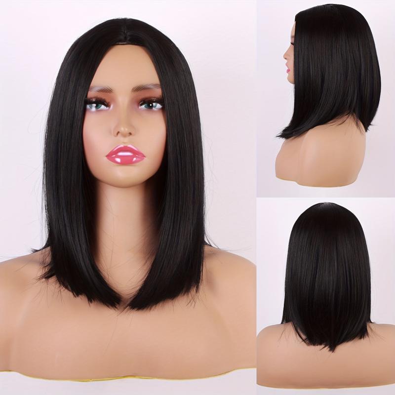 13 Inch Short Brown Bob Wig Shoulder Length Dark Synthetic Hair Wig for Women