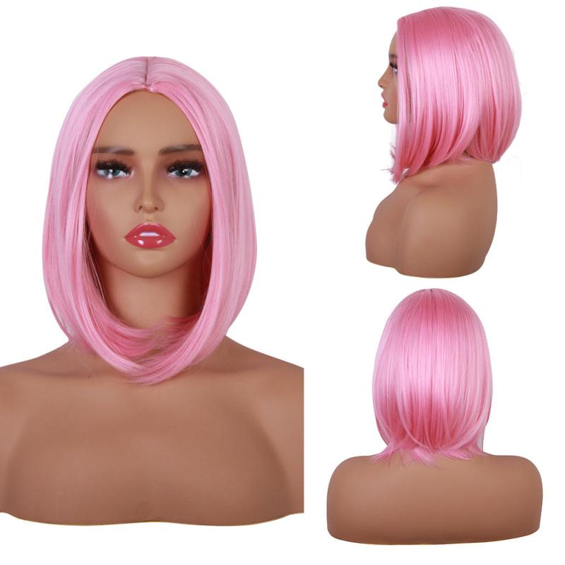 13 Inch Short Brown Bob Wig Shoulder Length Dark Synthetic Hair Wig for Women