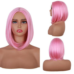 13 Inch Short Brown Bob Wig Shoulder Length Dark Synthetic Hair Wig for Women