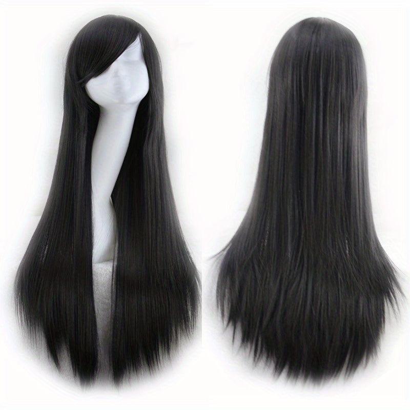 Light Pink Straight Hair Wig With Bangs 28cm for Cosplay Party