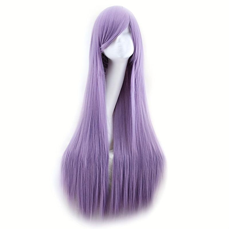 Light Pink Straight Hair Wig With Bangs 28cm for Cosplay Party