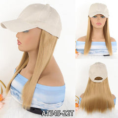 Long Straight Hair Baseball Cap Wig for Women