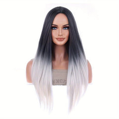 Harajuku Style Red Gradient Long Curly Hair Synthetic Wig for Women