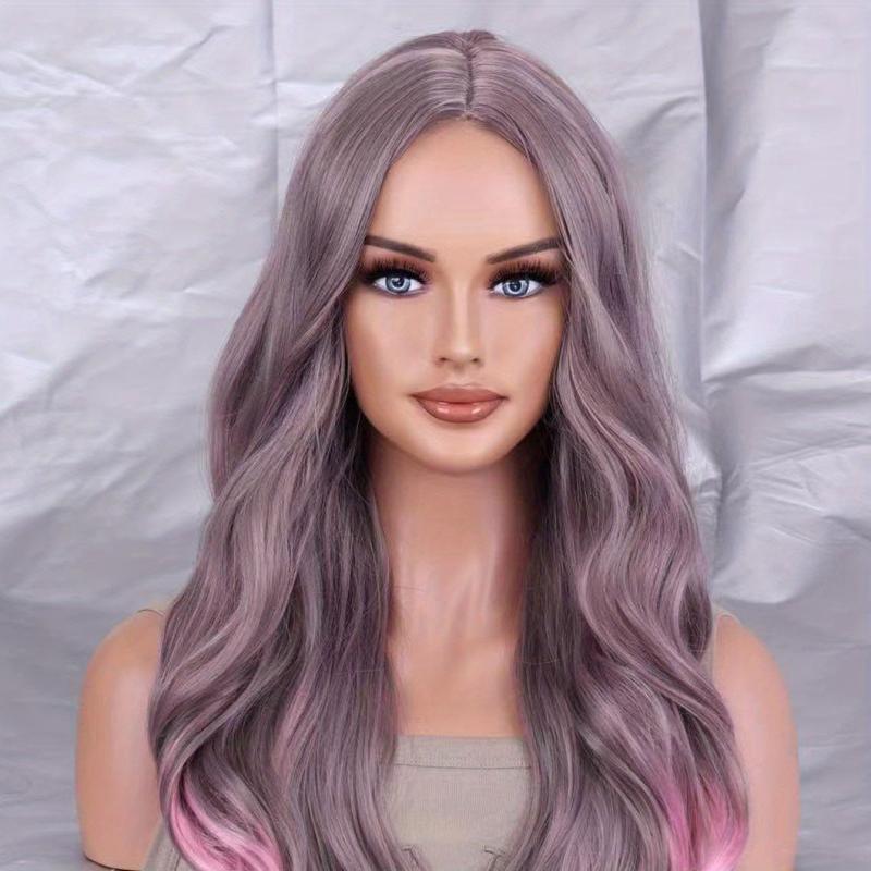 Harajuku Style Red Gradient Long Curly Hair Synthetic Wig for Women