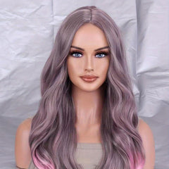 Harajuku Style Red Gradient Long Curly Hair Synthetic Wig for Women