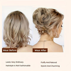 Messy Curly Wavy Hair Bun Clip In Hairpiece for Women Girls