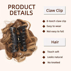 Messy Curly Wavy Hair Bun Clip In Hairpiece for Women Girls