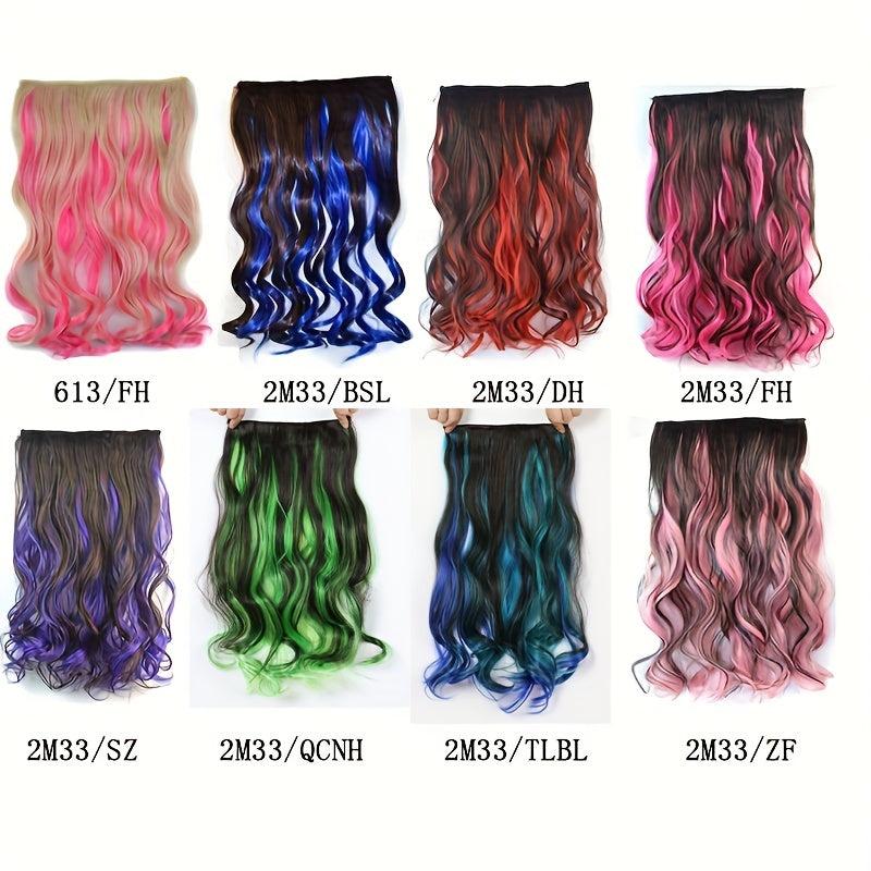 Curly Clip-In Hair Extension Synthetic Wig Natural Lifelike