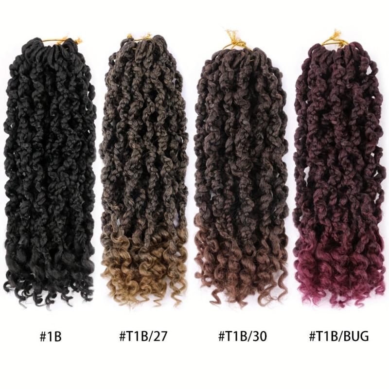 30 48cm Goddess Box Braids Crochet Hair Ombre Brown Boho Braiding Extensions