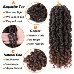 30 48cm Goddess Box Braids Crochet Hair Ombre Brown Boho Braiding Extensions