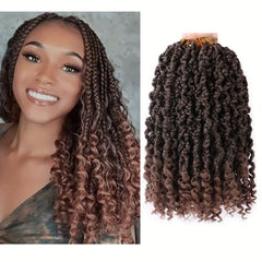 30 48cm Goddess Box Braids Crochet Hair Ombre Brown Boho Braiding Extensions