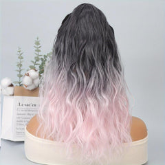 Ombre Purple Curly Wavy Ponytail Extensions - Claw Clip In Water Wave Hair