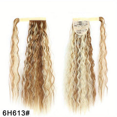 88 Cm Long Corn Wavy Ponytail Extenisons Wrap Around Ponytail Extensions