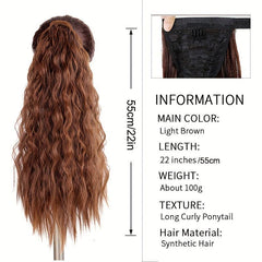 88 Cm Long Corn Wavy Ponytail Extenisons Wrap Around Ponytail Extensions