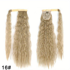88 Cm Long Corn Wavy Ponytail Extenisons Wrap Around Ponytail Extensions