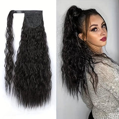 88 Cm Long Corn Wavy Ponytail Extenisons Wrap Around Ponytail Extensions