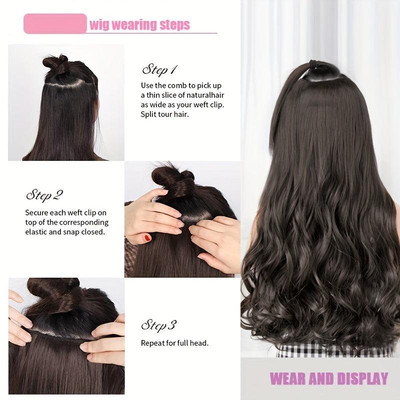 Long Curly Hair Extensions 4 Clips In One Piece Hair Extension